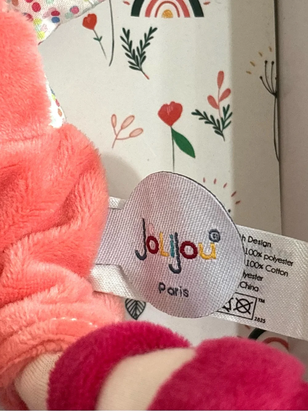 Jolijou Paris Soft My First Doll Pink Overall Brown Eyes & Pigtail Blue Bear NEW